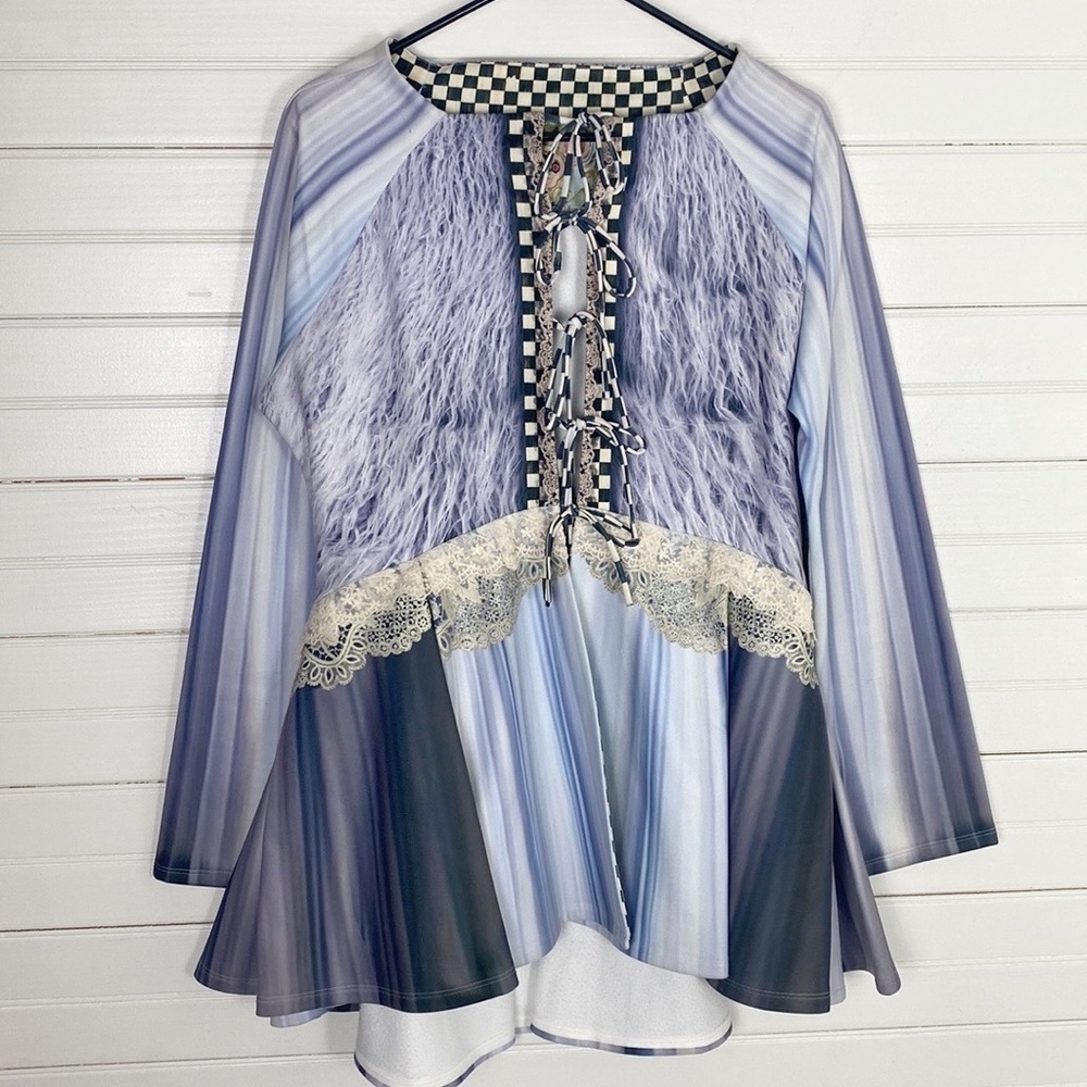 IPNG Peplum Lace Up Tunic Size L/XL